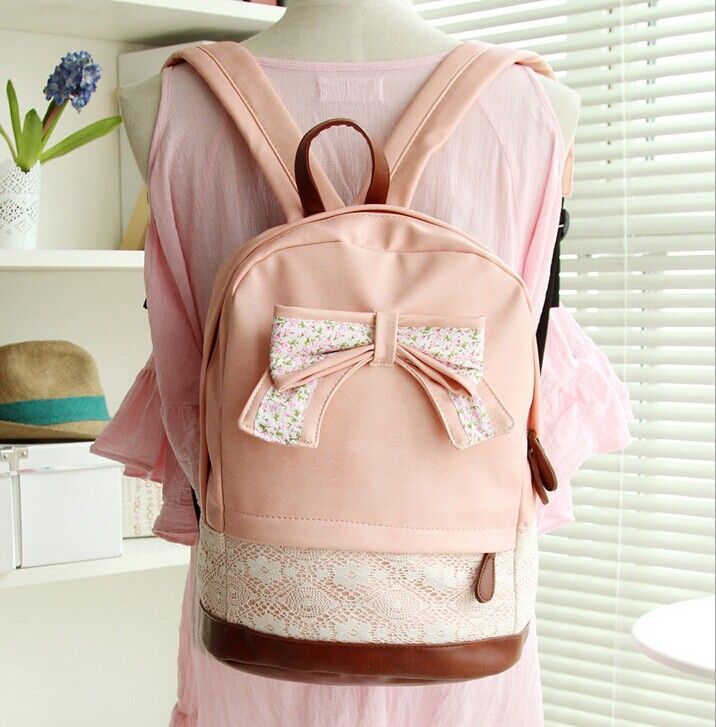 Pu Lather Backpack Hipster Backpack Girls Backpack Canvas Backpack Pink